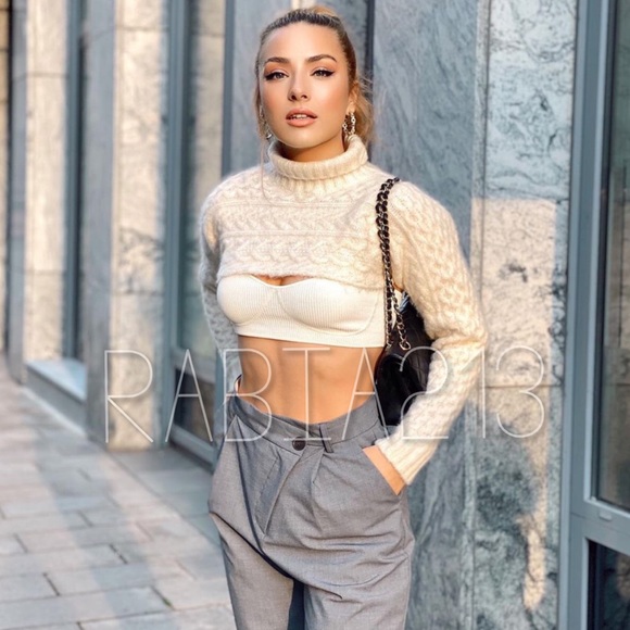 BLOGGERS FAV🔥ZARA CABLE KNIT SLEEVE SCARF SWEATER - Picture 9 of 16